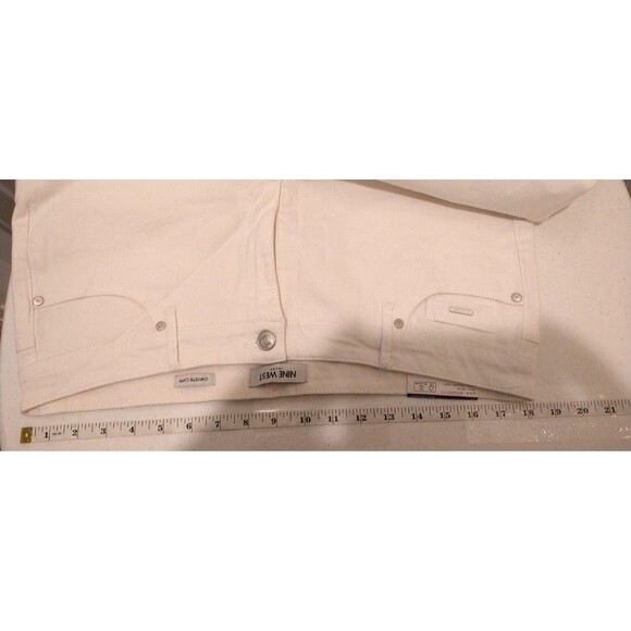 NINE WEST CHRYSTIE CAPRI 16 WHITE PANTS TWILL CROPPED CHIC COASTAL BRIGHT - Picture 9 of 9